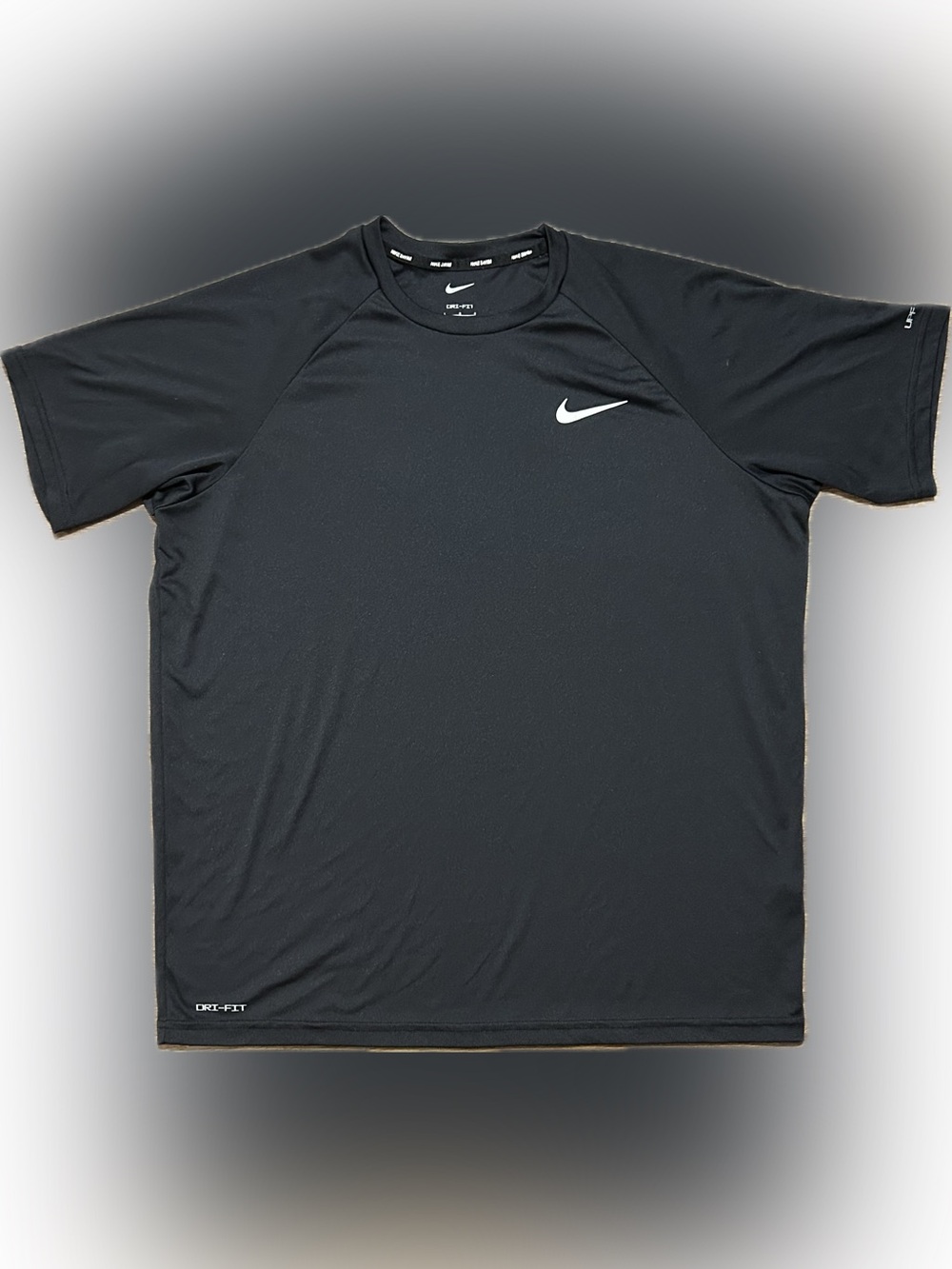 Nike Swim DriFit UPF 40 Black Short Sleeve Shirt - Large